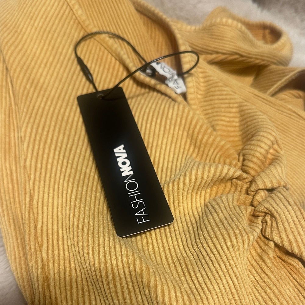 Fashion Nova Golden Long Sleeve Dress - Picture 3 of 4